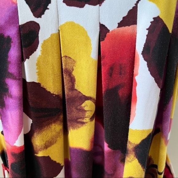 Dress Womens Small Multi-Colored Floral Print Pockets Stretch Sleeveless - Picture 14 of 15